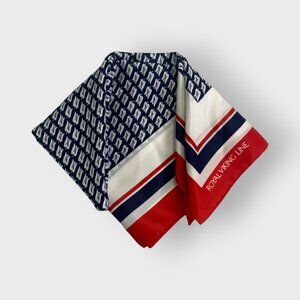 Vintage Diolen Royal Viking Line Scarf | Red White Blue | Nautical Cruise